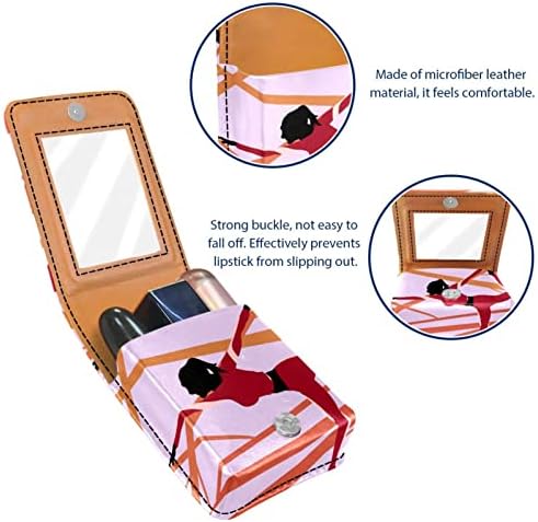 Oryuekan Makeup Batom Caso Tolder Mini Bag Travel Bolsa de cosméticos, organizador com espelho para uma festa de casamento