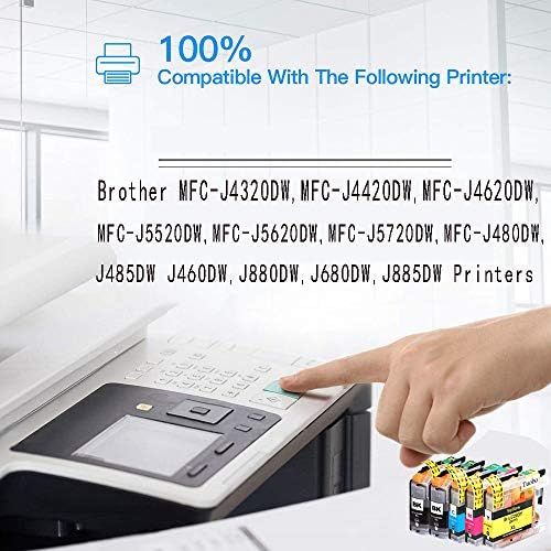 Tuobo LC203XL Ink Replacement for Brother LC203XL Work with MFC-J480DW MFC-J885DW MFC-J485DW MFC-J880DW MFC-J680DW MFC-J4420DW