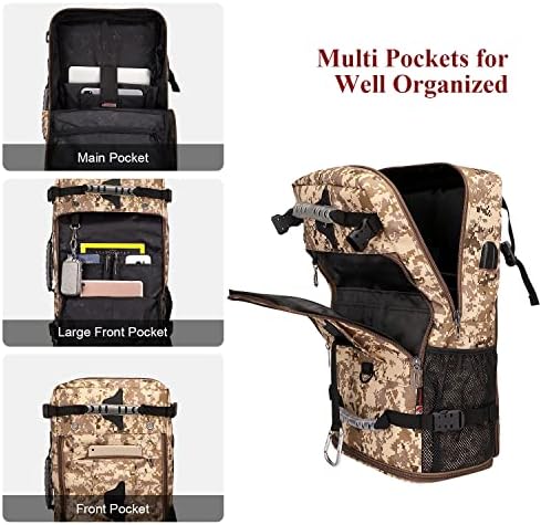 Witzman Digital Camar Backpack for Men Convertible Travel Backpack Bag Duffle Fit Fit Fit Fit