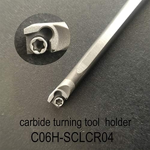 FINCOS C06H-SCLCR04, Diâmetro do suporte da ferramenta de torneamento de carboneto de 6 mm 100 mm Use Tungstênio Inserir CCGT040104L-F