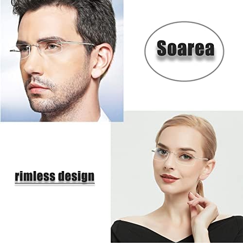 SOAREEA Premium Multifocus Reading Glasses For Men Mulheres Lentes Progressivas Readers sem borda