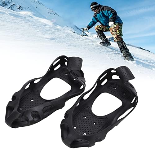 WinMeteuro Snow Anti Slip Shoe Covers, Cleat de tração de caminhada leve leve 24 picos excelentes resistência para atividades diárias ao ar livre para vários terrenos