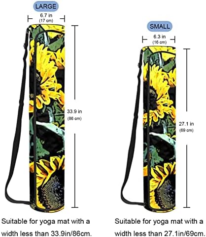 Bolsa de tapete de ioga, girassóis de girassol Bunco de gola amarela Exercício ioga transportadora