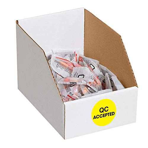 Lógica de fita Aviditi 2 Circle Label, QC aceito , amarelo fluorescente, rolo de 500 adesivos, para controle de inventário e organização de armazém