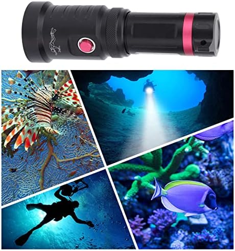 Lanterna de mergulho oumefar, liga de alumínio IPX6 Impermeadia a água 5000lm Lanterna subaquática Efeito de reflexão alta com