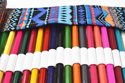 Raylinedo® 36 buracos Lápis Lápis Roll Up Lápis Caneta Pen Bolsa Bolsa de Armazenamento Blue Bohemia Style