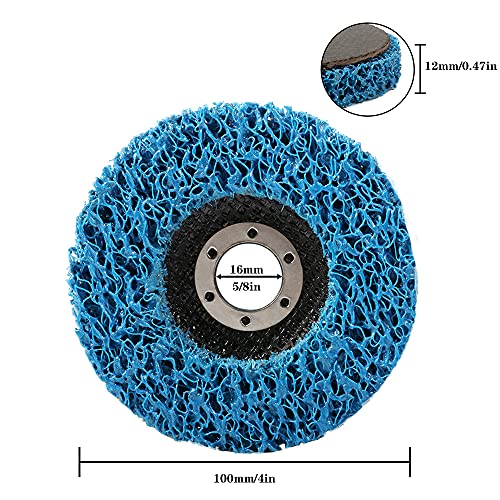 Disco de tira poli de 4 polegadas, Roda de remoção de 5pcs com arbeira de 5/8 para tinta de limpeza de moedor de ângulo, soldas de