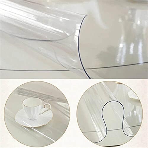 Customizável Tapa de mesa redonda de 1,0 mm de espessura, protetor de tampa de mesa transparente, almofada de mesa resistente