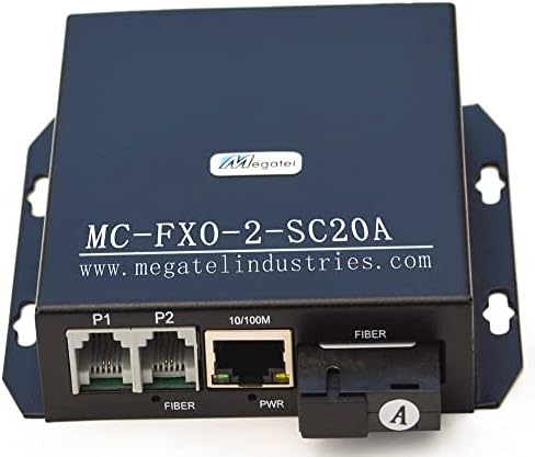 MC-FXO-2-SC20A, 2 POTS de canal Linhas telefônicas sobre o conversor de fibra + 1 porta Fe