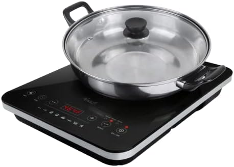 Rosewill Indução portátil Cooktop Burner, 1800W, 8 modos de cozimento, 10 níveis de energia/temperatura, painel de toque,