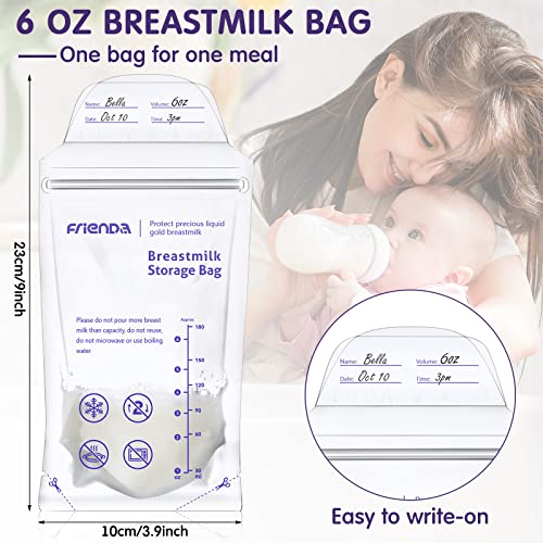 360 contagem de sacos de armazenamento de leite materno 6 oz sem vazamento zíper saco de leite de leite de leite de leite de
