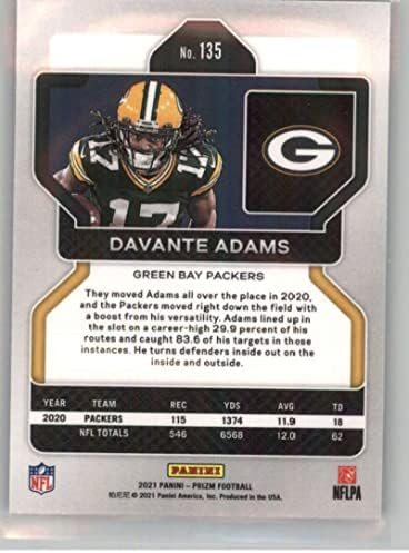 2021 Panini Prizm 135 Davante Adams Green Bay Packers NFL Football Trading Card