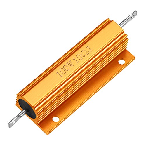 Resistor de caixa de alumínio UXCELL® 100W 10 ohm Wirewound Amarelo para conversor de substituição de LED 100W 10RJ