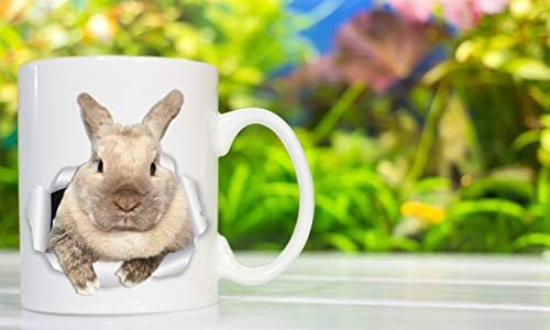 Winston & Bear Rascally Rabbit Caneca - Funny Conest Coffee Caneca - Caneca de Páscoa - Presentes de coelho perfeito - Cara de
