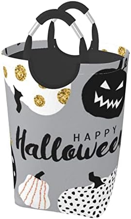 Happy-Halloween-dia-trick-ou-Treat 50l Praço Dirty Storage Storage Saco dobrável/com alça de transporte/adequado para