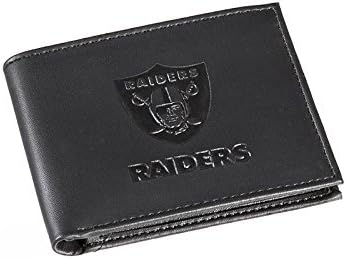 Equipe Sports America NFL Las Vegas Raiders Black Wallet | BI-FOLD | Logotipo carimbado oficialmente licenciado | Feito