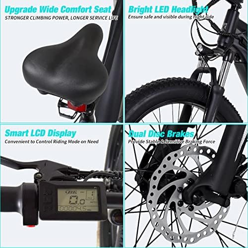 Bicicleta elétrica pexmor para adultos, 750W Bicicleta elétrica de 750W ebike 32 mph 48V 14AH Bateria Removível LG, 26 Fat Tire