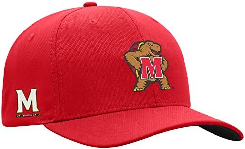 Top do mundo NCAA Maryland Terrapins Mens reflexo NCAA One Fit Hat Team Color Primary Icon, Black, OSFM