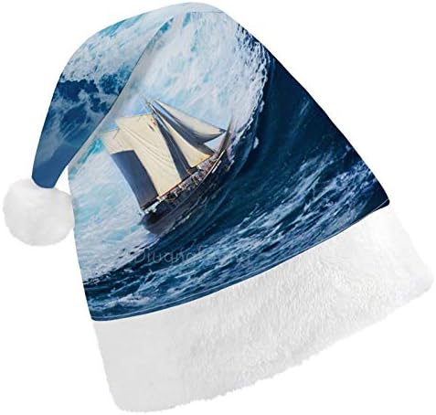 Chapéu de Papai Noel de Natal, Surf Xmas Holiday Hat for Adults, Unisex Comfort Christmas Hats for New Ano Festive Festive