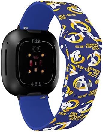 Time de jogo Los Angeles Rams HD Watch Band compatível com Fitbit Versa 3 e Sense