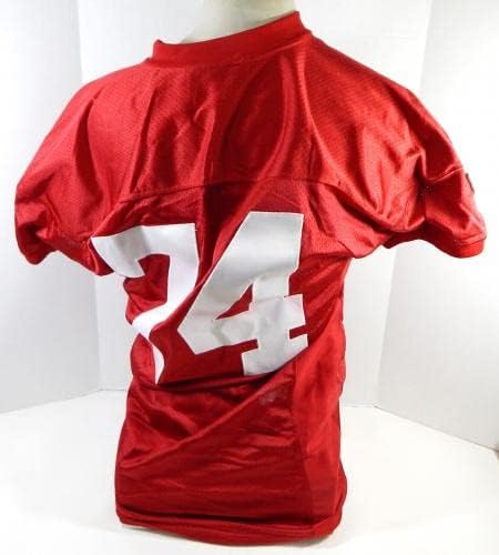 1995 San Francisco 49ers Steve Wallace 74 Game usado Jersey Red 52 DP26903 - Jogo da NFL não assinado Jerseys usados