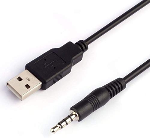 Cabo de carregador USB de 3,5 mm, conector de áudio AUX de 3,5 mm para USB, com cabo de cabo de carga masculina, compatível com MP3,