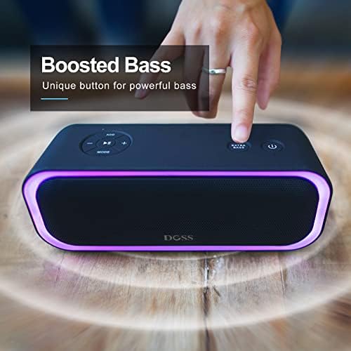 Doss Soundbox Pro Bluetooth alto-falante com som estéreo de 20W, graves extras ativos, IPX6 à prova d'água, Bluetooth