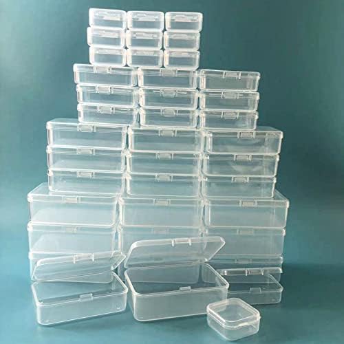 Wotmly 40 PCs pequenos recipientes para organizar tamanhos variados pequenos mini contêineres de armazenamento de contas de plástico