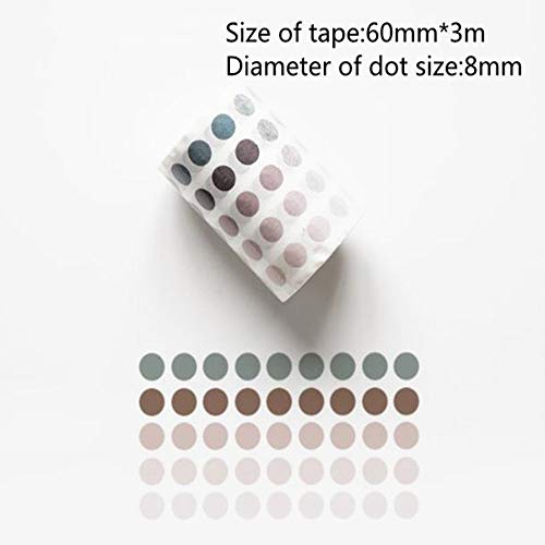 KooLemon Dots coloridos Fita washi adesivos redondos de ponto de adesivos para DIY Diário decorativo Planejador de scrapbooking Photo Ablums, 10 roll