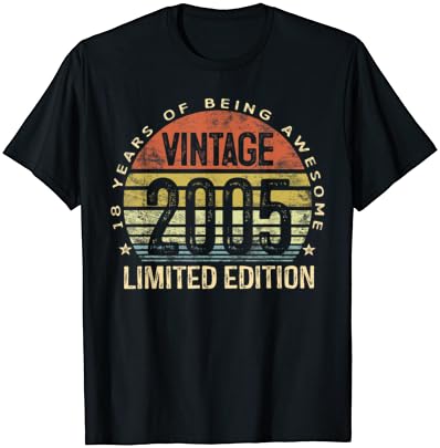 T-shirt de 18 anos de edição limitada de 2005 de 18 anos