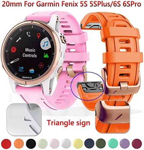 KFAA 22mm Watch Band tiras para Garmin Fenix ​​6S 6SPro Relógio Quick Lanke Silicone Fase Fit Bands para Garmin Fenix ​​5s/5s Plus