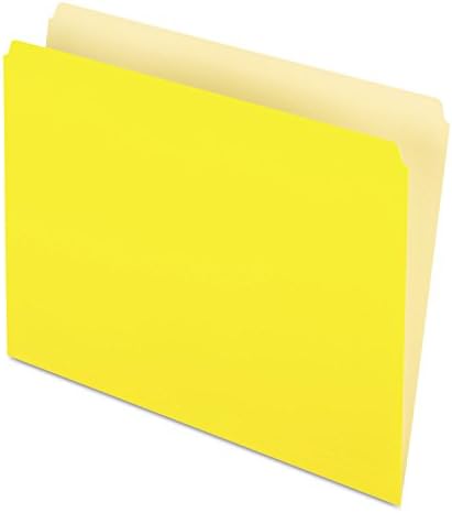 Pastas de arquivo coloridas de 152 anos pendaflex, guia superior reta, letra, amarelo/amarelo claro, 100/caixa