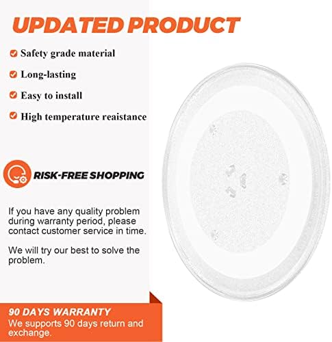 13.5 Microwave Glass Turntable Plate by Beaquicy - 13 1/2 Inches Glass Tray Replacement for GE Hotpoint Microwave