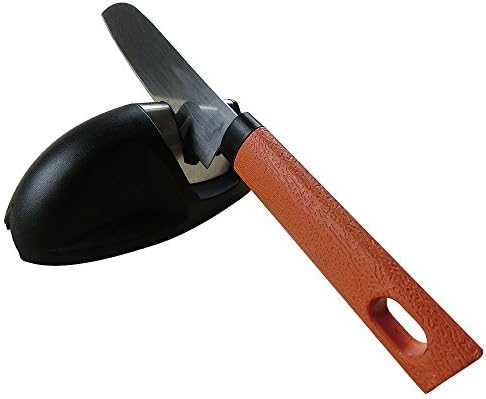 Aparecedor de faca manual profissional, sistema de 2 estágios - grosso e fino, protegido, preto