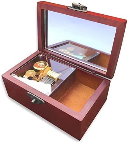 Binkegg Play [o noite sagrada] Brown Antiqued Lock Jewelry Box Box Box com movimento musical Sankyo