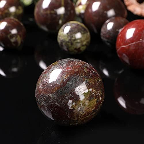 Acxico 2pcs Natural Dragon Blood Stone Quartz Sphere Crystal Ball Reiki Healing 30mm+