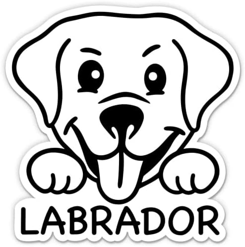 Adesivos Labrador - 2 pacote de adesivos de 3 - vinil impermeável para carro, telefone, garrafa de água, laptop - laboratório