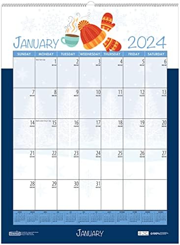 House of Doolittle 2024 Monthly Wall Calendar, sazonal, 12 x 16,5 polegadas, janeiro a dezembro