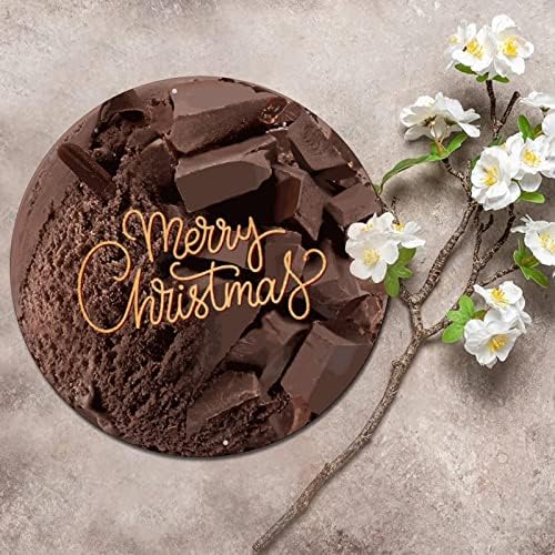 Feliz natal sobremesa pastelaria vintage redonda de metal placa círculo de metal impressão de arte placa clássica pub home