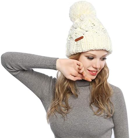 Mulheres tricotadas chapéus de gorro desleixado Capinho de inverno vazio chapéu de cavalo de cavalo de cavalo espessando lã feminina outono de malha para mulheres