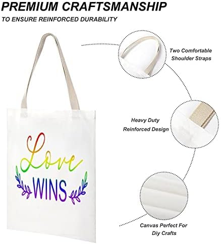 Sacola de tela para mulheres amor ganha bolsa de sacola lésbica gay bissexual transgênero assexual vintage bolsa de ombro para mamãe noiva