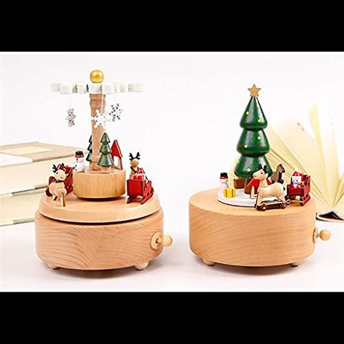 Caixa de madeira grossa Party Christmas Party Natal Tree Carousel Boxes Gift Christmas (cor: D, tamanho