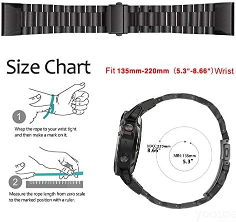 ABANEN PARA FENIX 7X / FENIX 6X / FENIX 5X BANDA DE RESPONSELHO DE SUBSTITUIÇÃO DE METAL DE AÇO ANTECIMENTO DE AÇO DE 26