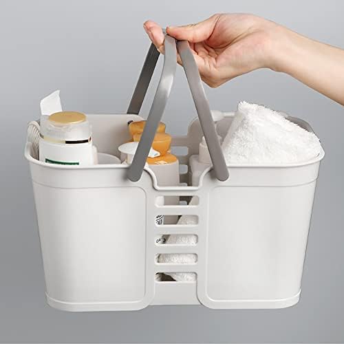 Dbylxmn Saco de armazenamento de plástico de cesto de caddie de chuveiro portátil com alça de lavagem caixa de armazenamento para banheiros