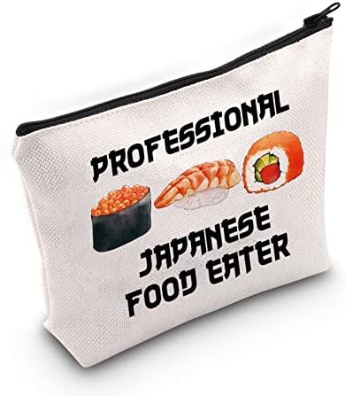 ZJXHPO Sushi Lover Gift Sushi Saco de maquiagem entusiasta com zíper bolsa sushi comedor de bolsa cosmética Sushi roll