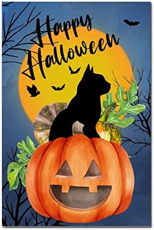Halloween Pet Cat Witch Hat Wood Sign ROVA TIERED BAVELA DECORE