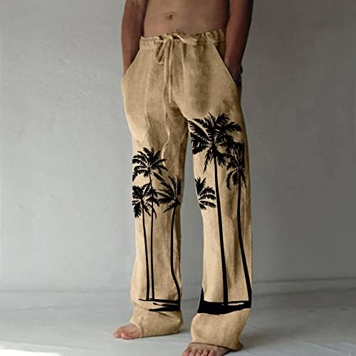 Men Sports calças masculinas moda casual imprimir algodão e laço de bolso impresso para cima calças grandes tamanhos grandes 50 calças