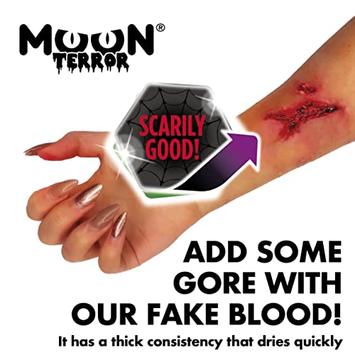 Terror de lua sangue falso com aplicador - 0,34oz - SFX compensa para o palco do teatro de zumbi de vampiro de Halloween - efeitos especiais comprovam