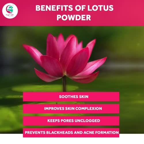 Presente de Yogi | Lotus Flower Powder | Nelumbo nucifera | 8 oz | Pétalas de lótus puro e natural para cabelos e pele | Cosméticos