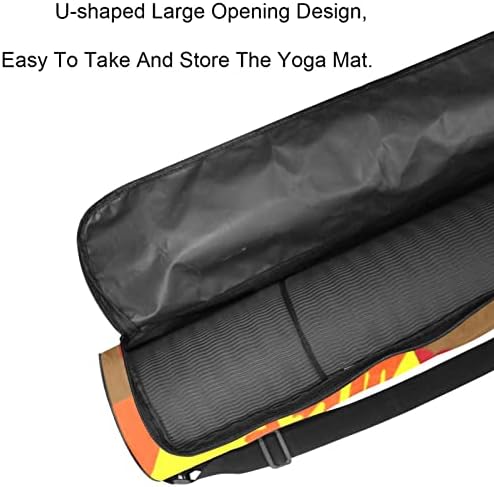 Bolsa de tapete de ioga para matagal de ioga, exercício de ioga transportadora de tapete de ioga de ioga de ioga com cinta ajustável Padrão de manta de folha de outono, 6,7x33.9in/17x86 cm